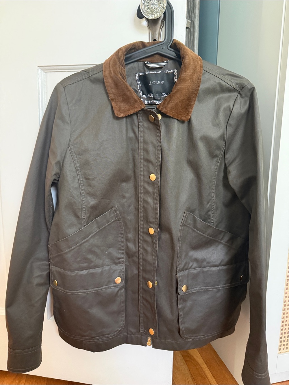 J. Crew Liberty Barn Jacket with Brown Corduroy Collar